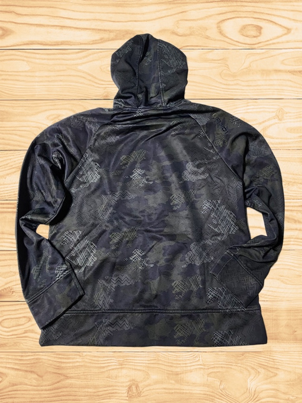 AND1 Men's Black Green Camouflage Hoodie XL - Picture 3 of 10